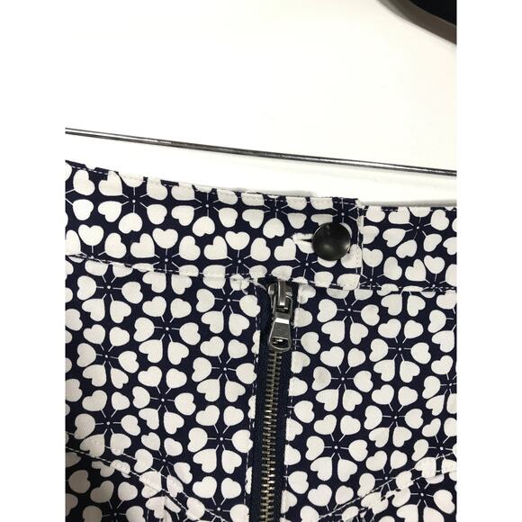 Rebecca Minkoff Marigold Front Zip Mini Skirt Blue White Hearts Spring Summer - Picture 3 of 11